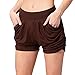 Produktbild Zarupeng Damen Einfarbig Shorts Hohe Taille Faltete Freizeitshorts Sommer Weiche Atmungsaktiv Stoff-Shorts Lose Strand Kurzen Hosen
