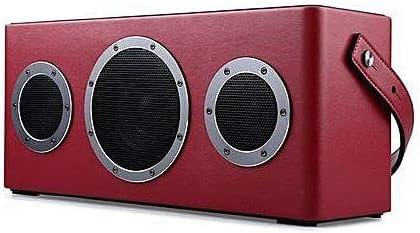 GGMM M4 Leather Wireless Digital Wi-Fi / Bluetooth Indoor and Outdoor Speaker Featuring Airplay , DLNA , Spotify Connect, Built-in Wi-Fi, Rechargeable battery with Leather handle (Red)