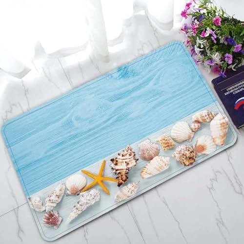 ���փ}�b�g �q�g�f�ƊL�k 50×80cm doormat Starfish And Seashells