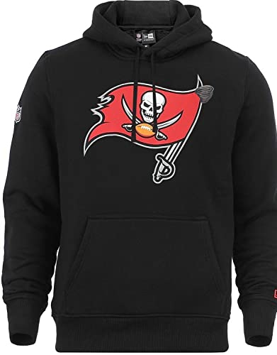 New Era Hoody American Football Fanbekleidung NFL Pullover Team Logo Tampa Bay Buccaneers Schwarz mit CapSpin Pin