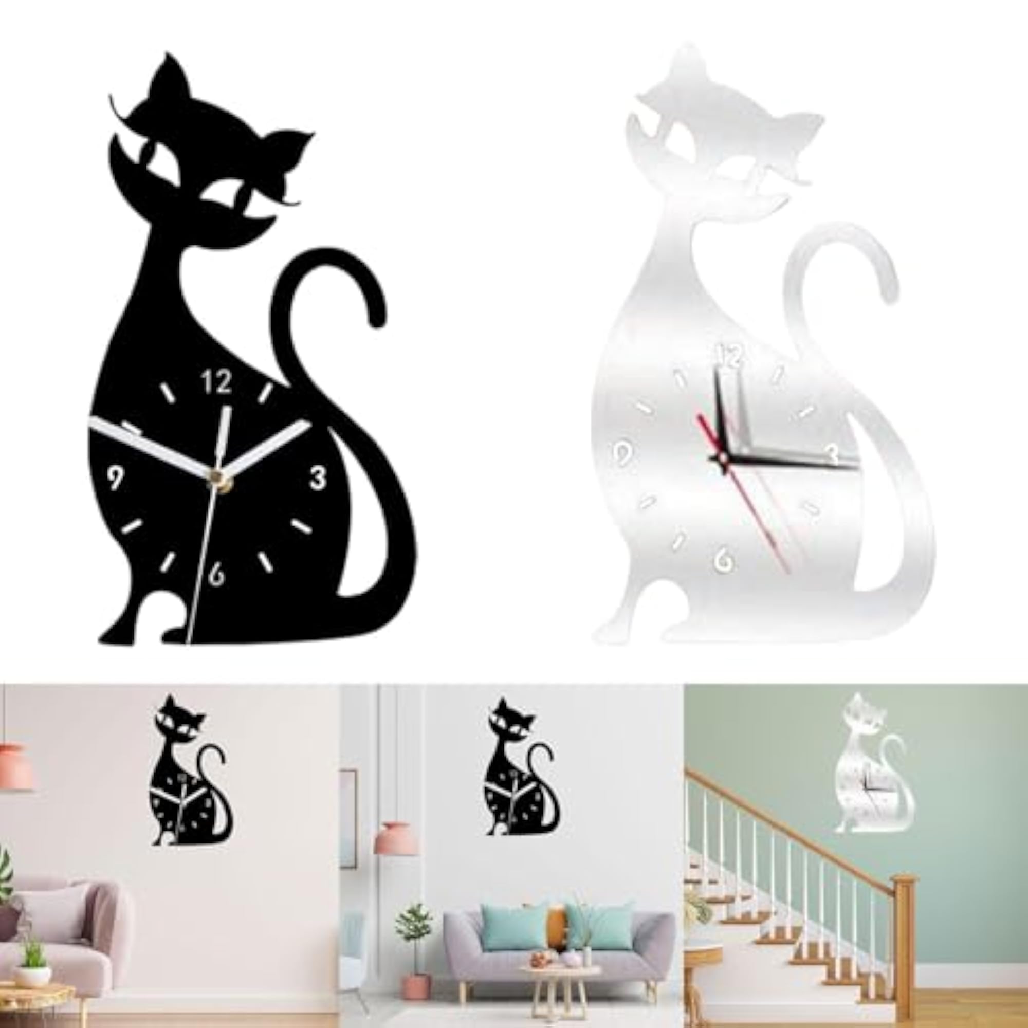 Wall Clock Art Funny Home Decor Silent Clock