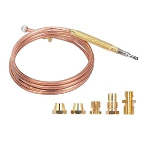 90 cm Universal-Thermoelement, Temperatursensoren mit 5 Muttern Gas Thermoelement Set Ersatz-Thermoelement-Kit-Ad... für Gasöfen Induktionsherde Gasherde Gasgrill Heizgeräte Boiler Warmwasserbereit