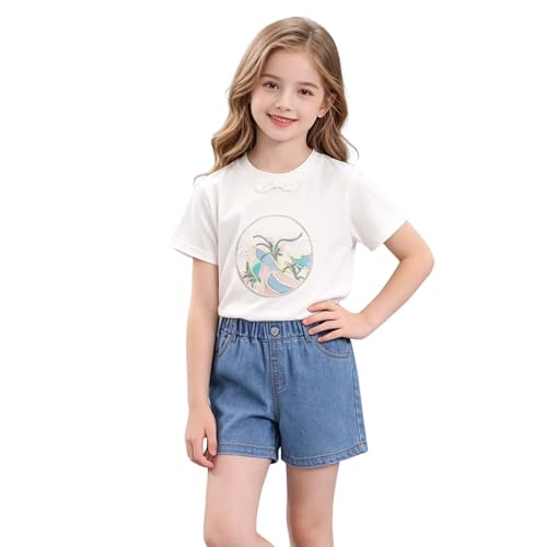 Ensemble de shorts d'été pour filles tenue décontractée t-shirt imprimé