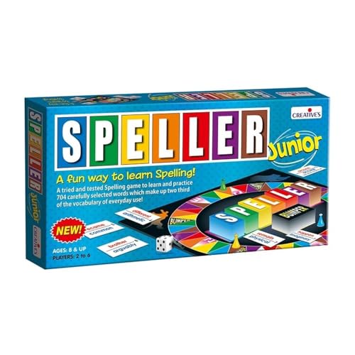 Creative's Speller Junior -New| Board Games| Fun Board Game for Kids| Educational Game for Boys & Girls | Birthday Gift for Girls & Boys | Game for 2-6 Players | Spelling Board Game | Ages 8 & up