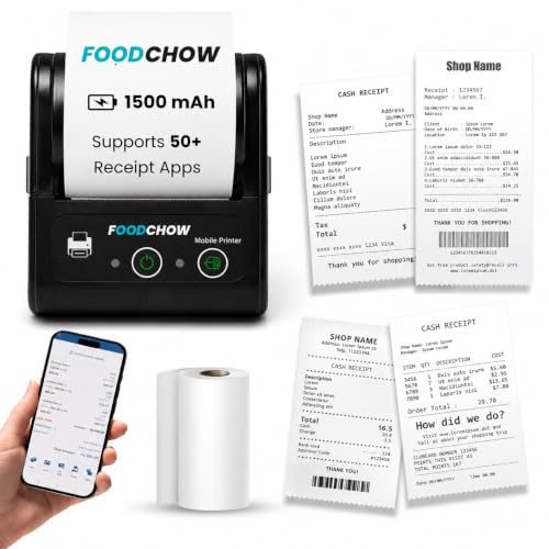 Image of 58mm (2 Inch) Portable Receipt Printer | ESC /POS KOT Billing | Bluetooth+USB | 1500mAh Rechargeable | Android /iOS /Windows | Retail /Restaurant | 50+ Apps | Swiggy /Zomato | 1 Year Warranty