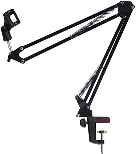 Etubby Adjustable Desktop Microphone Stand Suspension Mic Clip Boom Studio Scissor Arm Stand for Radio Broadcasting Studio, Voice-Over Sound Studio, Stages, and TV Stations