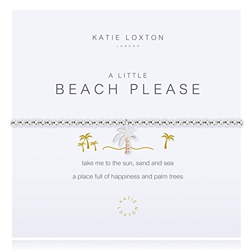 Katie Loxton A Little Beach Please Palm Tree Silver Women's Stretch Adjustable Charm