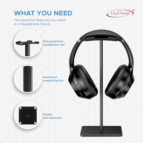 Digicharge Headphone Stand, Universal Gaming Headset Holder for SteelSeries JBL, Sony, Logitech, Desktop Mount for Over-Ear - Image 4