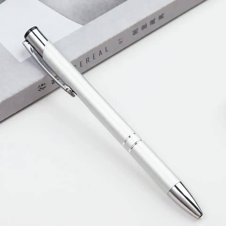 Lalade Stylish quality metal ballpoint Pens, black ink, soft writing experience (Silver), 1 count (Pack of 13) - Image 3