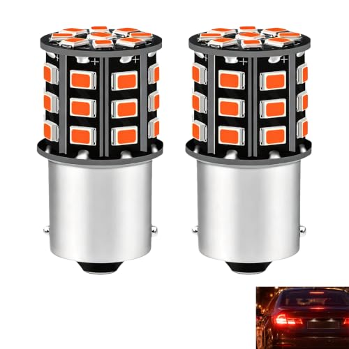 Image of 2 PCS P21/5W LED Bulb, 1157 BAY15D LED Bulb Brake Light Bulbs Red 12V 24V 33 SMD 2835 Stop Tail Position Lamp Replacement Compatible with 2057 2357 7528 1016 1034 Rear Brake and Tail Light Application