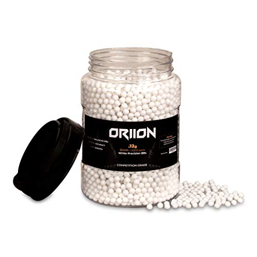Oriion 6mm Airsoft BBS | .12g Airsoft BBS for High Precision and Greater Range | Air Softgun Gun Ammo | Airsoft BBS .12g Perfect for AEGs, Pistols and Rifles | 5000 Rounds Each