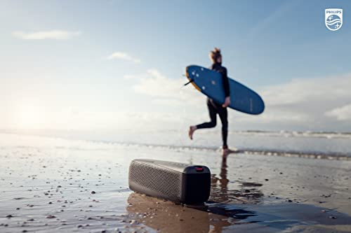 Image of PHILIPS S4807 Outdoors Wireless Bluetooth Speaker with Stereo Pairing and Bluetooth Multipoint Connection, IP67 Waterproof, Gray