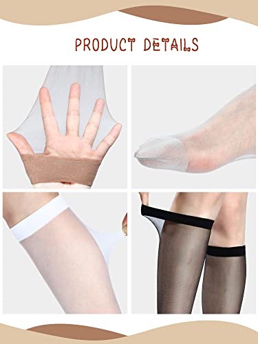 Geyoga 20 Pairs Knee High Stockings for Women Sheer Knee High Socks Nylon Socks, 5 Colors3