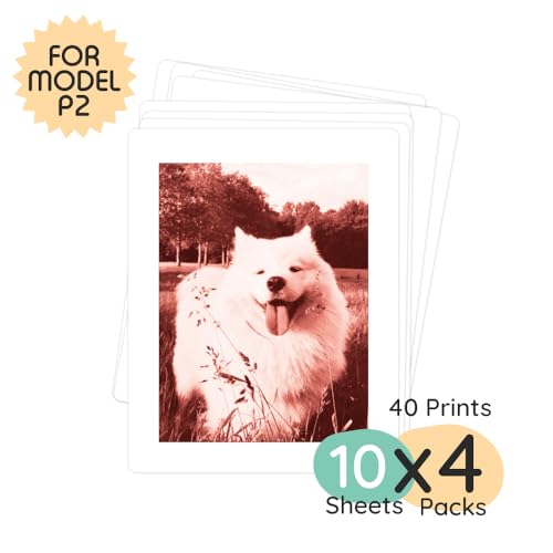 Image of kiimento Print Pack for P2 Instant Print Camera, 40-prints Variety, Ink‑Free Thermal Cards, 78x56 mm Vertical, BPA & BPS Free, 4 Styles (10 Each): Timeless, Golden, Calm, Sweet