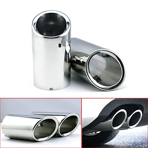 2pcs Stainless Steel Exhaust Tail Pipe Tip Tailpipe Muffler