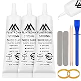 Flintronic 3x20ml Spezialkleber Schuhkleber extra Stark, Sohlenkleber Absatzkleber Lederkleber, Elastische und Transparenter Textilkleber, Reparaturkleber, Wasserdichter, für Schuhe, Sohlen, Leder