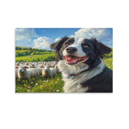 Poster Border Collie toile moderne pour embellir un mur vide