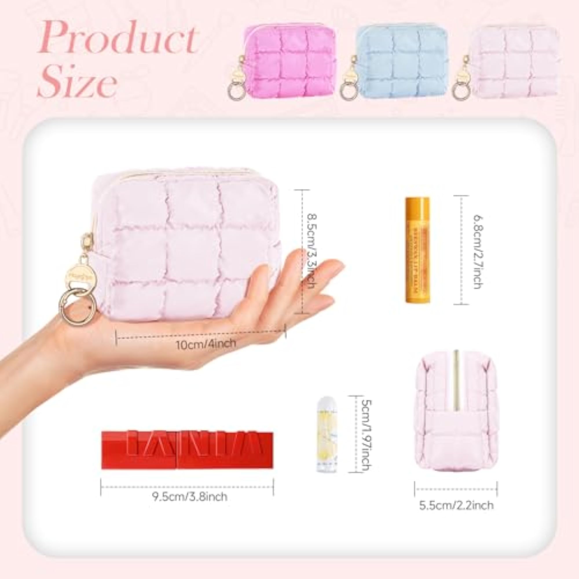 Small Makeup Bags for Purse, Mini Travel Toiletry Pouch
