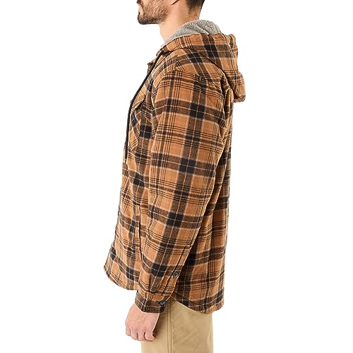 Image of Smith's Workwear Men's Sherpa-Lined Hooded Flannel Shirt-Jacket