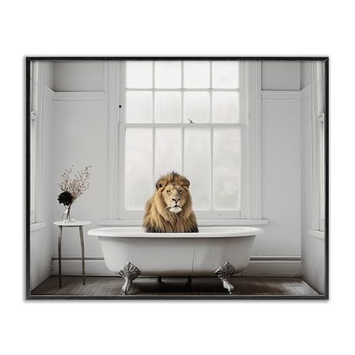 Impression giclée lion minimaliste Stupell Industries encadrée