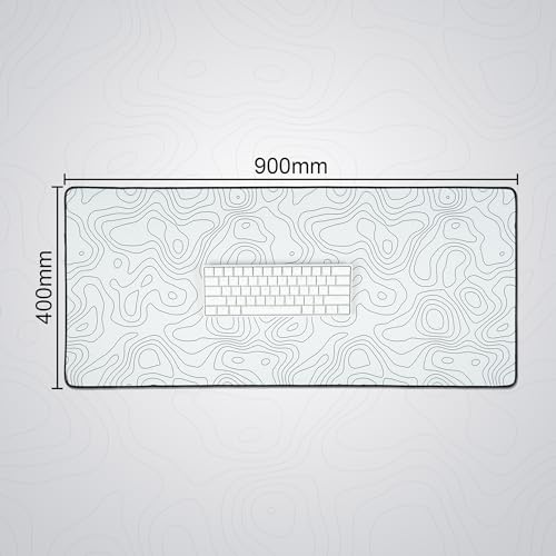 Image of Saco XXL Gaming Mouse Pad for PC - Large Desk Mat 900x400x3mm, Extended Non-Slip Rubber Base, Waterproof Surface, Topographics Design, Big Keyboard Mouse Pad for Office & Home Setup