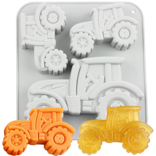 3 Cavity Tractor Silicone Molds Farm Tractor Candy Mold For Chocolate Candy