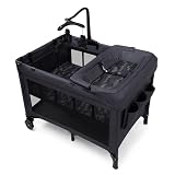 babyGap Deluxe Play Yard by Delta Children - Features a Removable Bassinet and Changing Table, Black Camo
