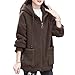 Liu Song Peluche Épais Chaud Faux Laine D'agneau Manteau Femmes Automne Hiver Plus La Taille Lâche À Capuche Survêtement Dames Zipper Cardigan À Capuche - Marron, 4XL