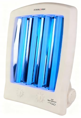 Kalorik GB1004B Solarium domestique pour bronzage du visage et du décolleté 4 x 15 W, bronzage du visage avec 2 lunettes de soleil, lampe de solarium très...