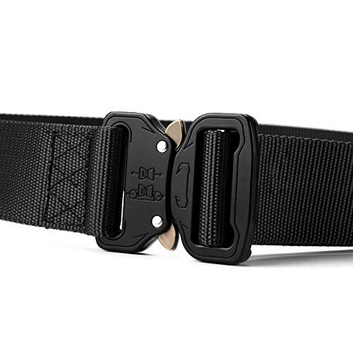 Microseven Men's Mens Tactical Belt, Military Style Heavy Duty Belt Tactical Sports Belts With Automatic Buckle (Black) #TOP1