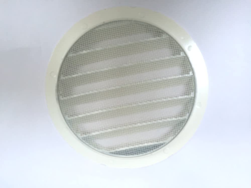 Griglia di Ventilazione Circolare in Alluminio bianca con Rete di protezione per la mandata e ripresa Aria esterna - diametro 200mm