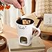 Chocolate Fondue Mugs Contain Fondue Bliss Cup & Forks, Chocolate Melting Cup, Mini Chocolate Fondue Set Without Tealights, Fondue Cups With Forks For Date Night Birthday Wedding Gifts (White)