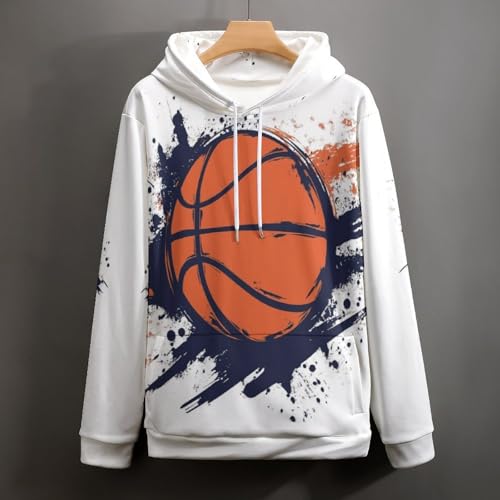 Sweat à capuche basketball au design graffiti 3D de qualité - 6