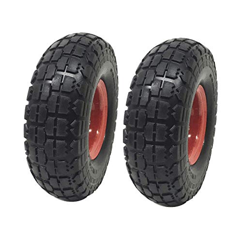 UI PRO TOOLS 2 New10 Flat Free Tires Wheels with 5/8" Center - Hand Truck/All Purpose Utility Tire on Wheel