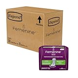 Depend Femenine Toalla Súper Plus para incontinencia, Caja con 18 Paquetes de 8 Piezas (144 Piezas) Ideal para goteo...