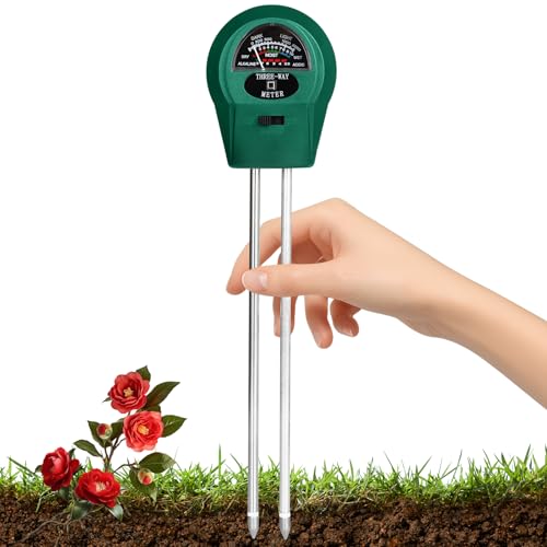 GeeRic 3 in 1 Bodentester, Boden Feuchtigkeitsmesser für Pflanzen für pH-Tester/Sonnenlicht/Licht, Feuchtigkeitsmesser, für Pflanzenerde, Garten,...