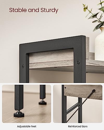 Image of VASAGLE Over The Toilet Storage, 3-Tier Bathroom Organizer with 4 Hooks