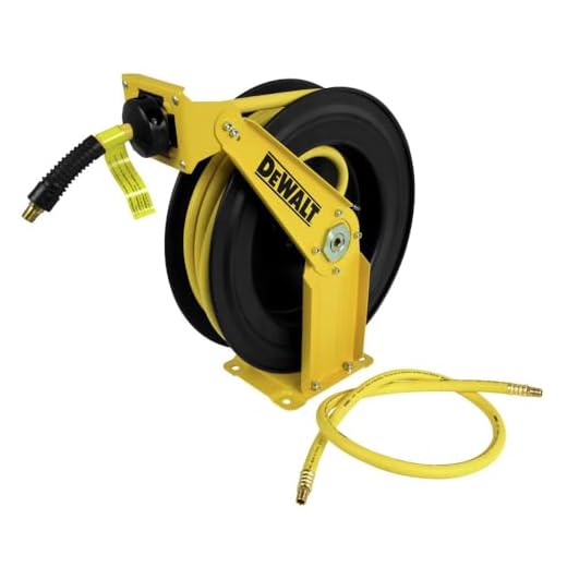 DeWalt DXCM024-0343 Double Arm Hose Reel with 3/8” x 50’ Premium Rubber Hose