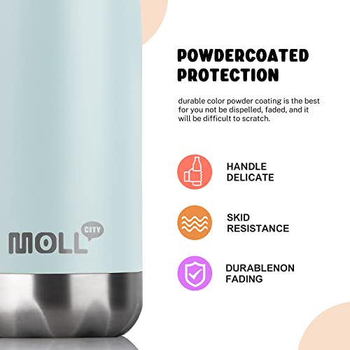 Image of 17 oz Insulated Water Bottle,Stainless Steel Double Walled Vacuum,Baby Blue