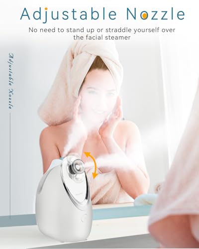 Kingsmile Facial Steamer, 3 in 1 Face Steamer for Facial,Compact NanoSteamer with Aromatherapy,Face Humidifier - Adjustable Nozzle, Warm Mist Steamer for Home SPA, Stainless Steel Skin Kit & Headband — view 2
