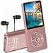 AGPtEK A02 8GB MP3 Player, Supports up to 32GB, Rose-Gold