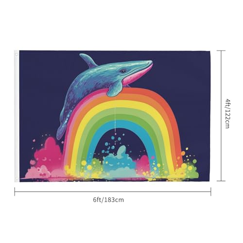 Drapeau extérieur 1,2x1,8m baleine arc-en-ciel double face pour maison