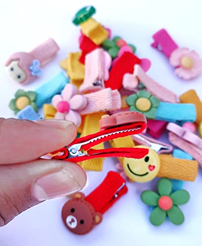 ANNACREATIONS Baby Girls Hair Clips Cute Animal Character Fruit Flower Pattern Fully Ribbon Lined Hair clips Hair Accessories for Girls (Pack Of... - Image 4