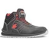  U-Power Botas de seguridad EN20345 S3 SRC Walter talla 42, cuero pull-up, negro, anchura 11