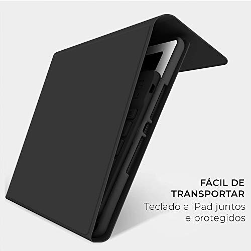 WB Capa iPad 7a, 8a e 9a Geração com Teclado e Compart. para Pencil Preta
