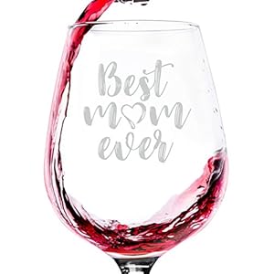 Best Mom Ever Wine Glass – Unique Christmas Gifts for Mom, Women, Wife – Top Xmas Mom Gifts from Daughter, Son, Husband…