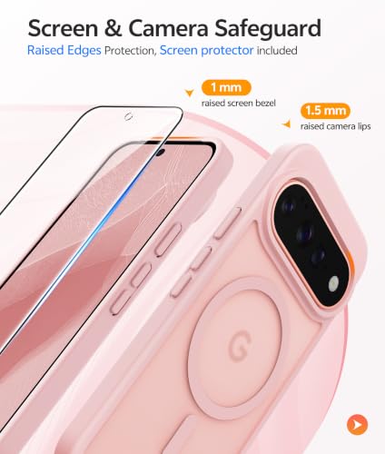 Image of FNTCASE for Google Pixel 11 Pro Case / Pixel 11 Case, with Screen Protector | Fit for Magsafe, Translucent Matte, 14FT Military Grade Drop Protection, Shockproof Protective Phone Cover, Light Pink