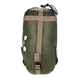 Domary Saco de Dormir para Exteriores de 90 y 75cm, Saco Dormir para Acampar, Viajes, Senderismo, 680g, Deportes Al Aire, Camping (Verde Oscuro)