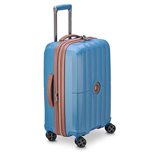 Image of DELSEY PARIS St. Tropez Hardside Expandable Luggage with Spinner Wheels, Baltic Blue, Checked-Medium 24 Inch