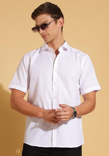 Image of FYLTR Men's Regular Fit Shirt - Half Sleeve | Contrast Placket | Regular Collar | Formal Shirts for Men